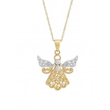 STERLING SILVER 925 ANGEL PENDANT TWO TONE
